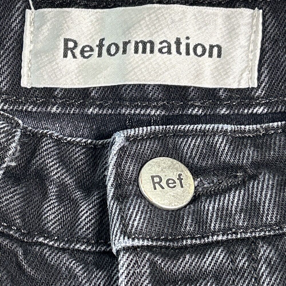 Reformation Women's Size 24 Skinny French Jean High Rise Button Fly Charcoal - Picture 6 of 9